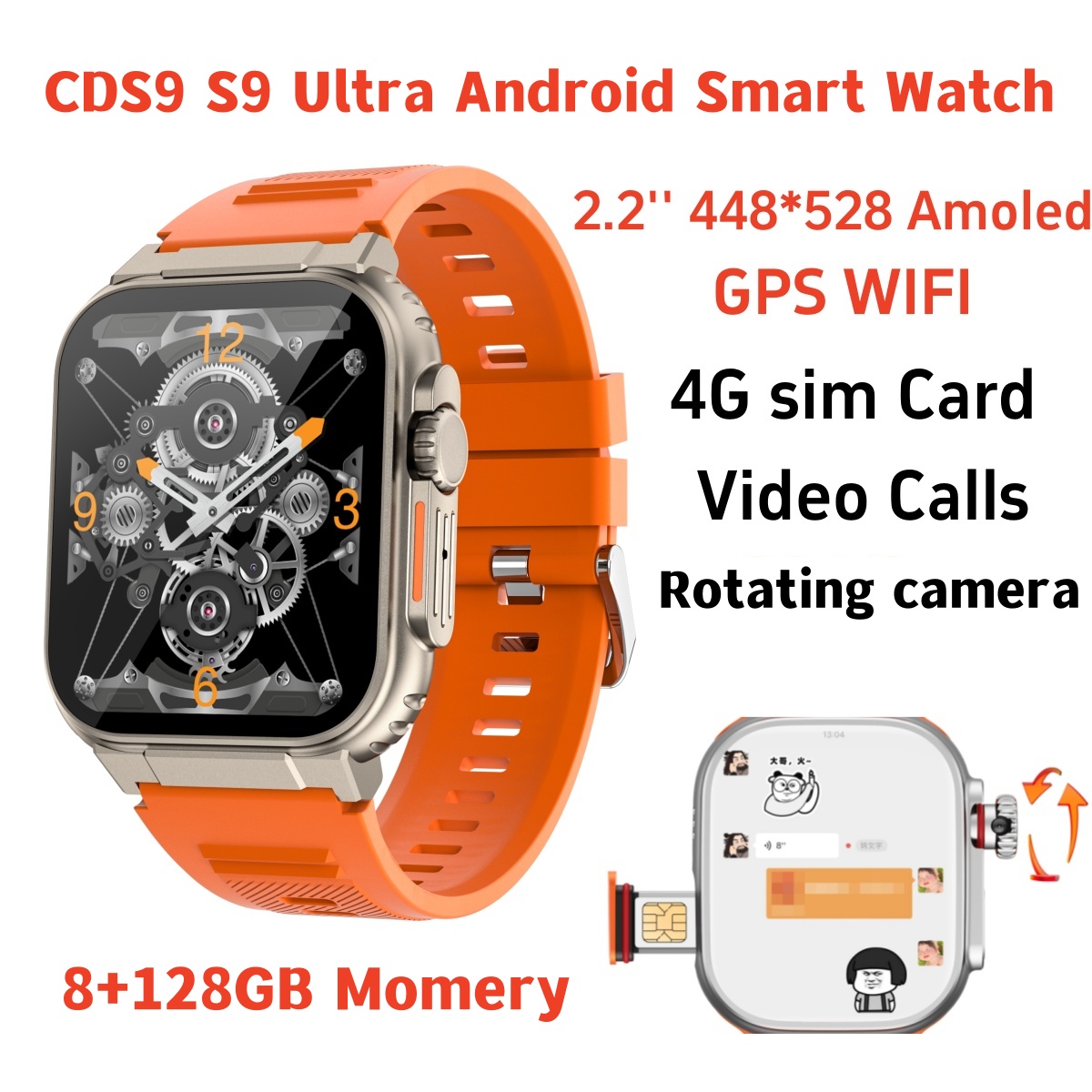Fall Detection Watch - Orijinal S10 Akıllı Saat 4G/5G Ağ