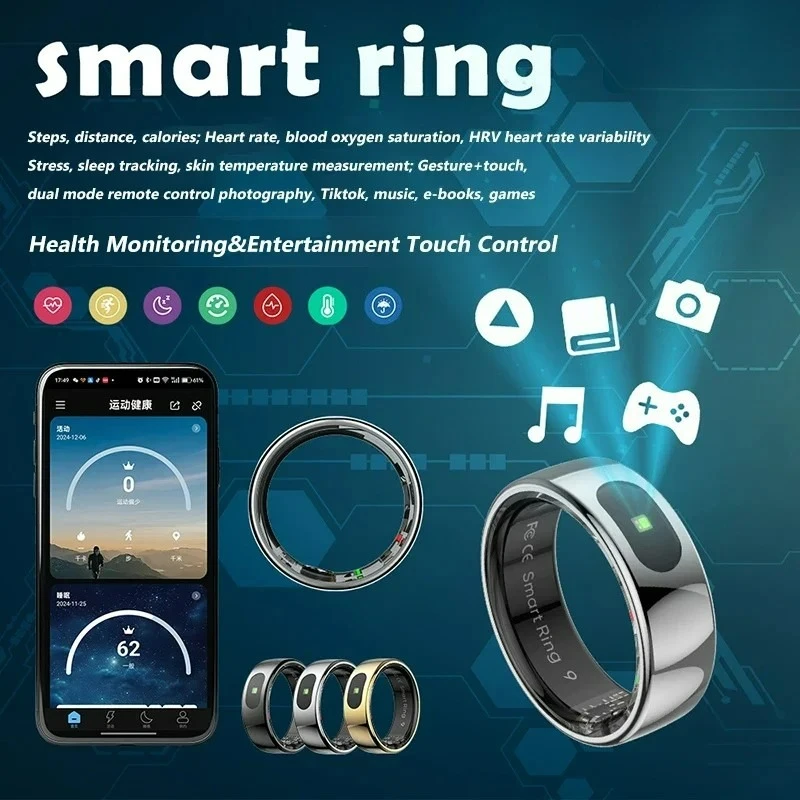 Temperature Ring Skin - HY Dijital Yeni Akıllı Yüzük, Erkekler