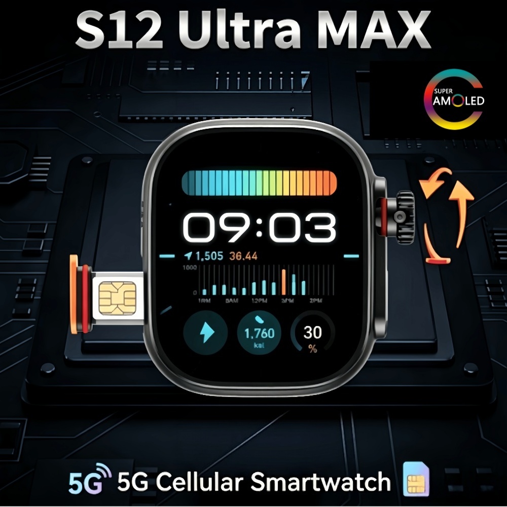 Fall Detection Watch - Küresel Sürüm Android 12.0 S12 Ultra